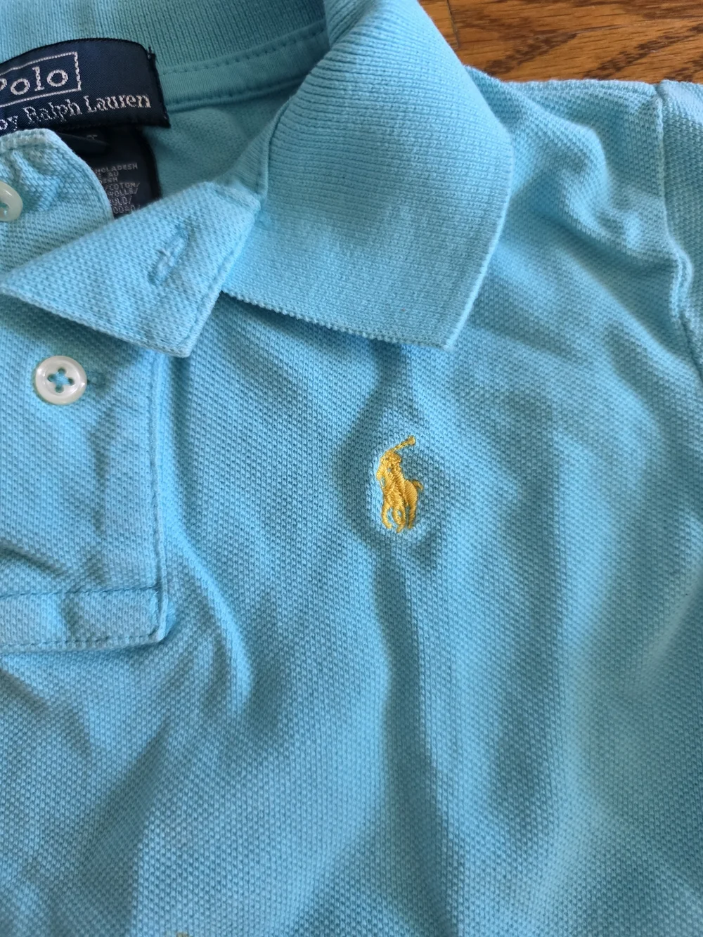Ralph Lauren Boys' Turquoise Polo with Yellow Pony